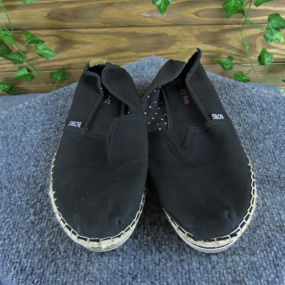 Bobs By Skechers Women's  Espadrille Black Fabric Sz 9 Medium‎  Used 2025